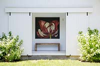 Floral painting in summerhouse