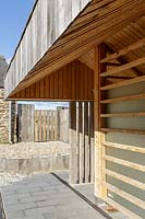 Modern timber clad building