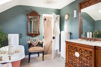 Ornate furniture in bathroom