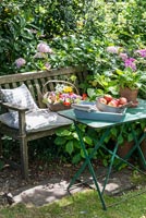 Accessories on garden table