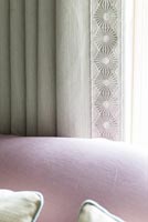 Patterned trim on curtains