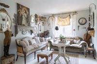 Living room with vintage furniture and collectibles