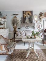 Living room with vintage furniture and collectibles