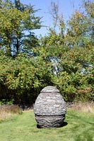 Stone sculpture in garden