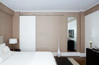 Modern bedroom with sliding door