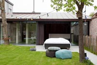 Bed on patio