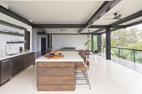 Contemporary kitchen with breakfast bar
