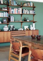 Wooden furniture in dining area