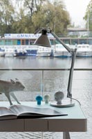 Lamp on modern desk