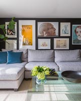 Corner sofa and art display