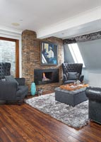 Seating area with fireplace