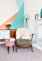 Colourful living room with retro furniture
