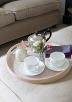Tea tray on ottoman