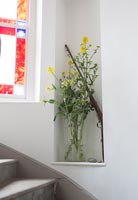 Vase of flowers in alcove