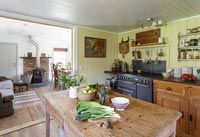 Country kitchen with wooden table
