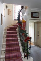 Staircase with christmas decorations