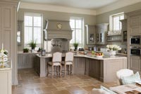 Country style kitchen with breakfast bar