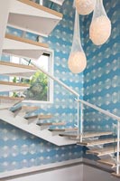 Staircase with patterned walls