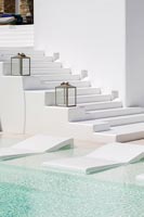 White cycladic staircase