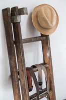 Accessories stored on ladder