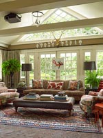 Classic living room with patterned furniture