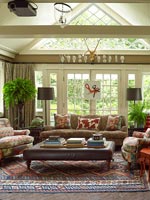 Classic living room with patterned furniture
