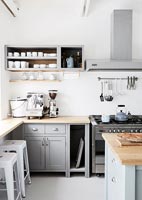 Pale grey kitchen units
