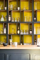 Shelving in bar area