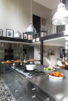 Contemporary open plan kitchen and mezzanine