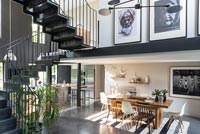 Open plan dining area and staircase
