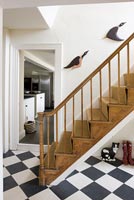 Stripped pine staircase