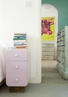 Pink bedside cabinet