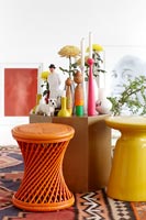 Colourful furniture and accessories