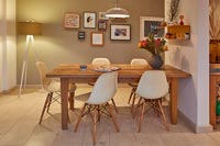 Dining area with wooden table