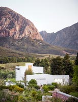 Contemporary house at foot of mountains, South Africa