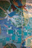 Garden wall with mosaic artwork