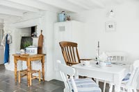 Dining area with white furniture