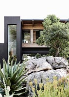 Contemporary house and rock garden