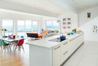 Colourful open plan living space