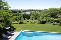 Garden with pool and views over countryside