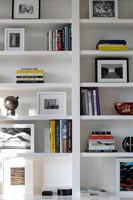 White bookshelves