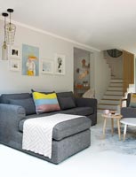 Open plan seating area with corner sofa