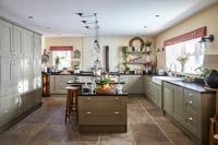 Country style kitchen with christmas decorations