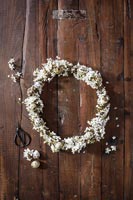 Wreath made from flowers and eggs