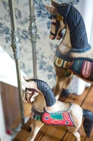 Decorative carved wooden horses