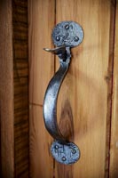 Metal door handle and latch