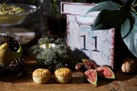 Detail of pies and table decorations