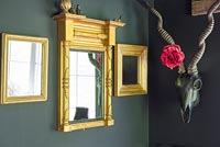 Modern detail of mirrors on wall