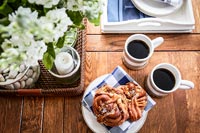 Pastries and coffee cups