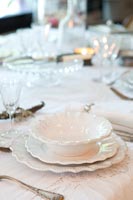 Detail of place setting on dining table